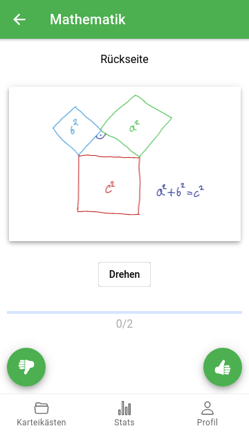 Karteikarten in App lernen