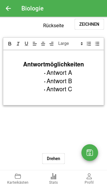 Karteikarten in App erstellen