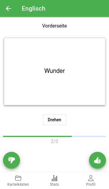 Karteikarten in App lernen