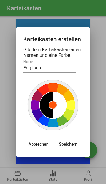 Karteikasten in App erstellen